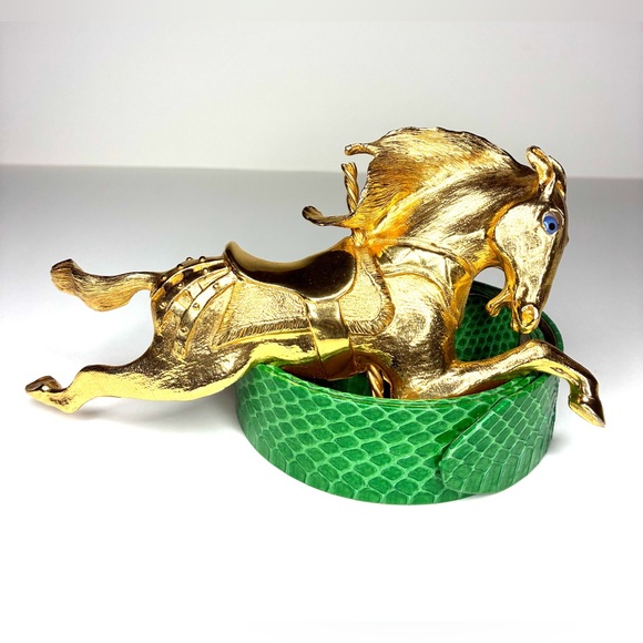 Christopher Ross 24kt. Gold Plated Carousel Horse Buckle & Belt main image 8